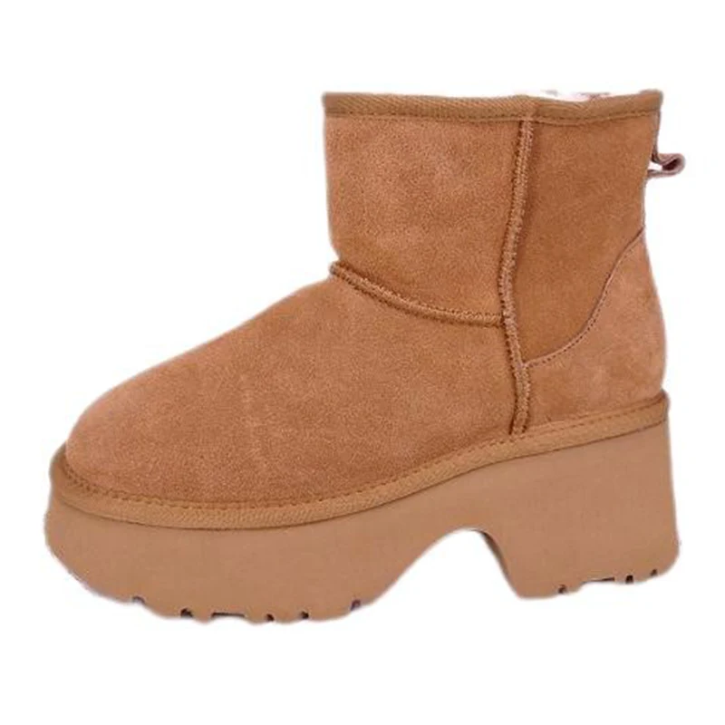 Buataisí rúitín Suede Iarbhír Chunky-Heeled na mBan