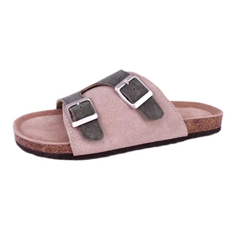 Sandals Footbed Suede Fíor- dhá Buckle na mBan